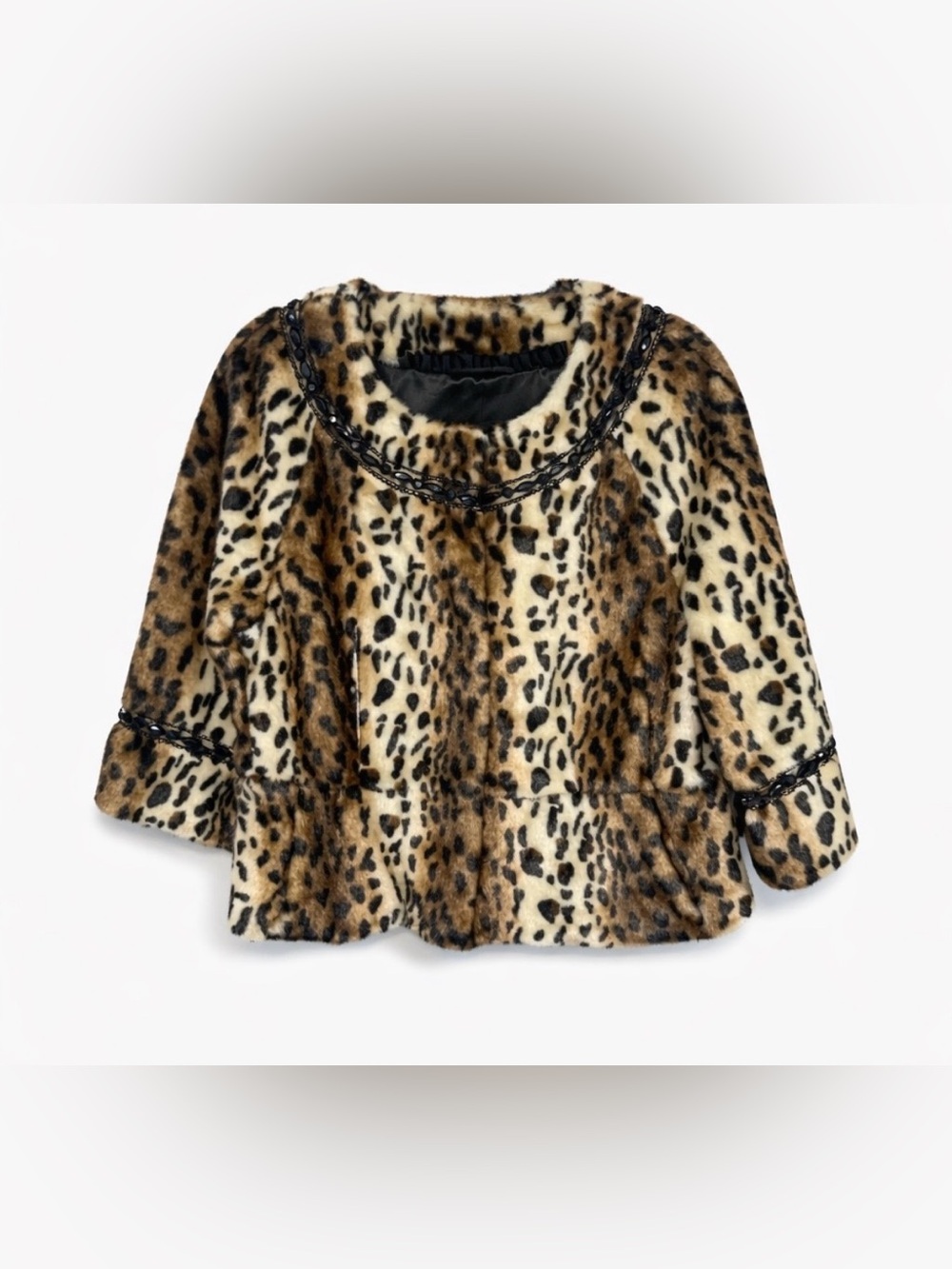 Terry Lewis Classic Luxuries Vintage Faux Fur Animal Print Jacket Medium